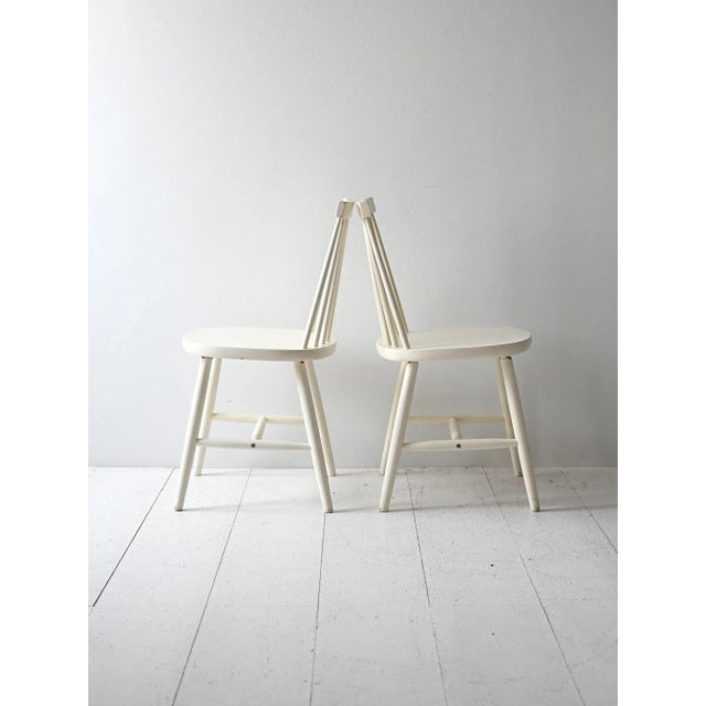 Vintage White Pinstolar Chairs, 1960s, Set of 6 For Sale - Image 6 of 15