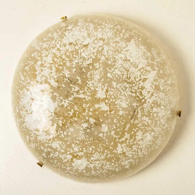 Vintage Round Snowflake Glass Flush Mount, Germany, 1970 For Sale - Image 10 of 12