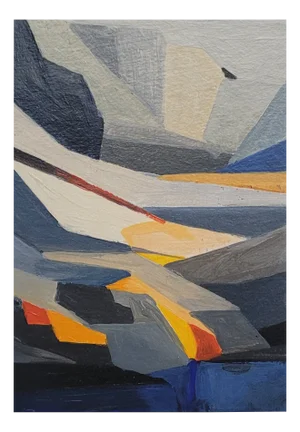 Sergiusz Powalka, Wielki Furkotny Staw (Tatra Mountains Lake), 2022, Acrylic on Cardboard