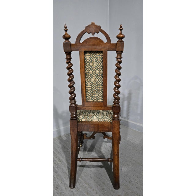 Antique Walnut Hall Chair, 1880 For Sale - Image 9 of 11
