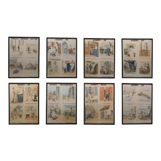 1950s French Teaching Posters for Accident Prevention by Les Fils D’Emile Deyrolle, Paris - Set of 8 For Sale
