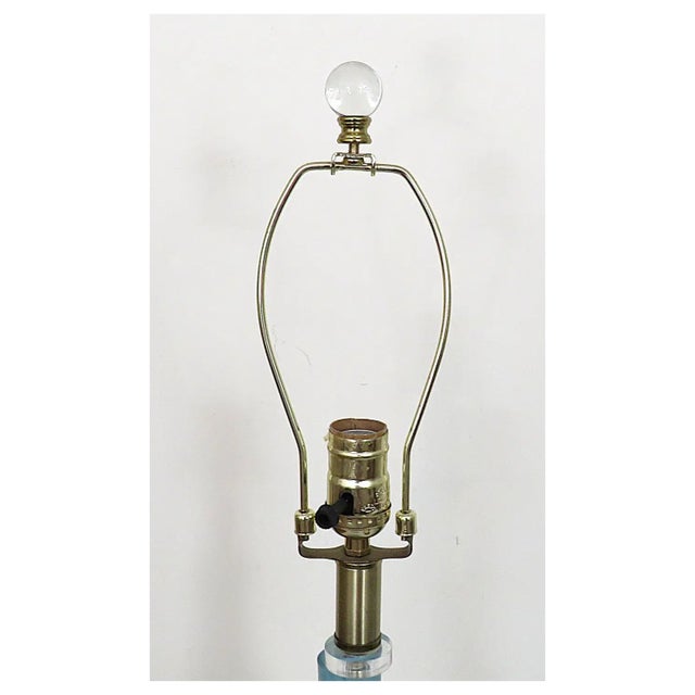 Late 20th Century Pair of Murano Style Blue & White Glass Table Lamps For Sale - Image 5 of 6