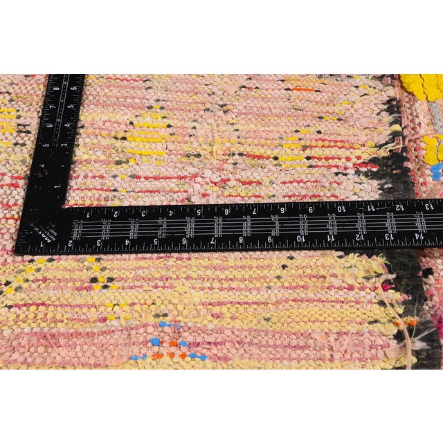 Textile Vintage Boujad Boucherouite Moroccan Rug, 03'07 X 08'06 For Sale - Image 7 of 10