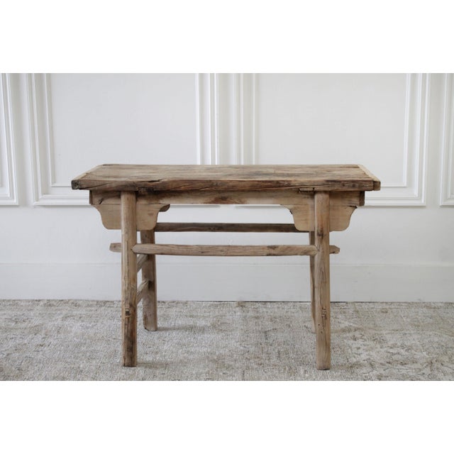 Antique Vintage Elm Wood Console Table Chairish