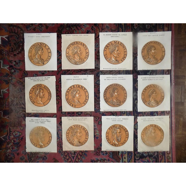 Authentic Antique Early 18th C. Hubert Goltzius Chiaroscuro Color Woodcut Portraits of Roman Emperors -- Set of 12 For Sale - Image 9 of 9