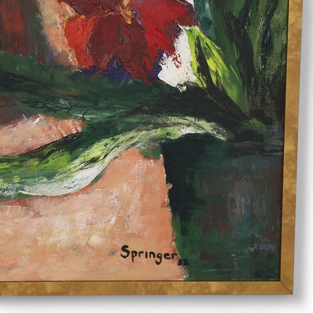 Mid Century Floral Still Life Signed Springer For Sale In West Palm - Image 6 of 8