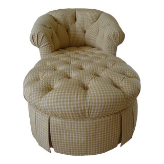 Custom Made Button Tufted Chaise Lounge For Sale