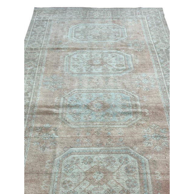 Vintage Turkish Hand Knotted Wool Rug 4’5” X 11’9” For Sale - Image 4 of 5