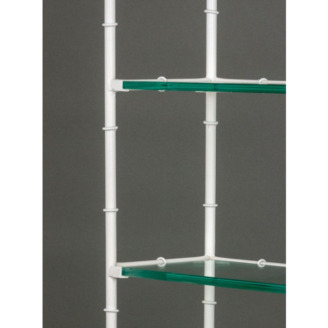 White Hollywood Regency White Patinated Metal Etagere For Sale - Image 8 of 10