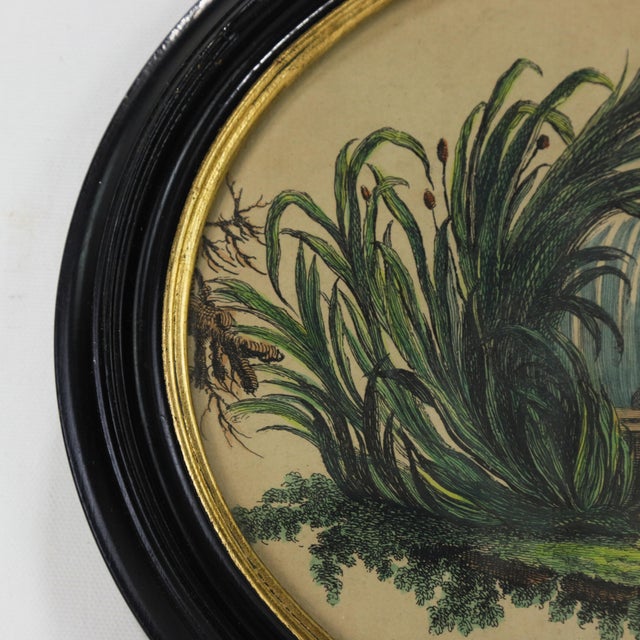 Vintage Pillement-Style Chinoiserie Art of Children Blowing Bubbles in Oval Frame For Sale - Image 4 of 12