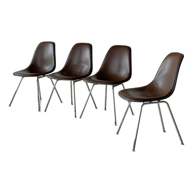 1970s Upholstered Shell Chairs by Charles + Ray Eames for Herman Miller- Set of 4 For Sale