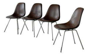 1970s Upholstered Shell Chairs by Charles + Ray Eames for Herman Miller- Set of 4
