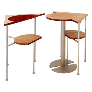 Tea for Two Bistro Set by by Chung Myungchul for Lister Lutyens, 1990s, Set of 3 For Sale