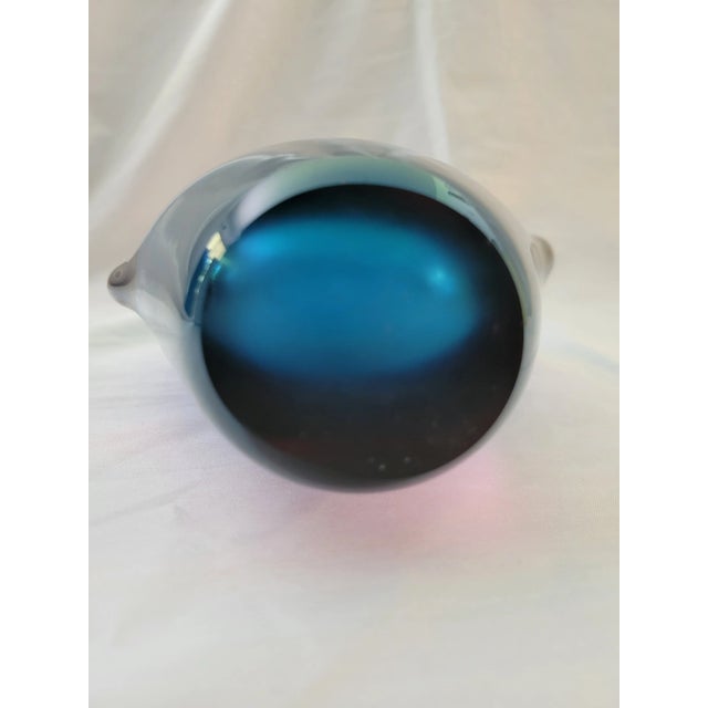 1970s 1970s Mid-Century Modern Sommerso Art Glass Penguin Vase Attrib. Flavio Poli For Sale - Image 5 of 9