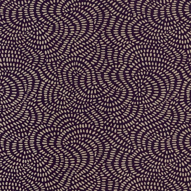 Sample - Schumacher Whirlpool Wallpaper in Black Plum For Sale