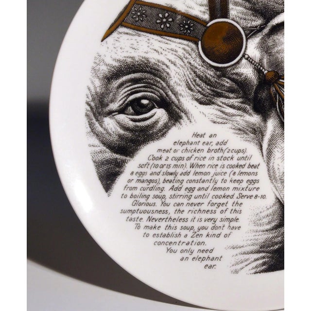 Fornasetti Fleming Joffe Recipe Plate, Elephant Ear Soup Italy, 1967–1974 For Sale In Philadelphia - Image 6 of 6