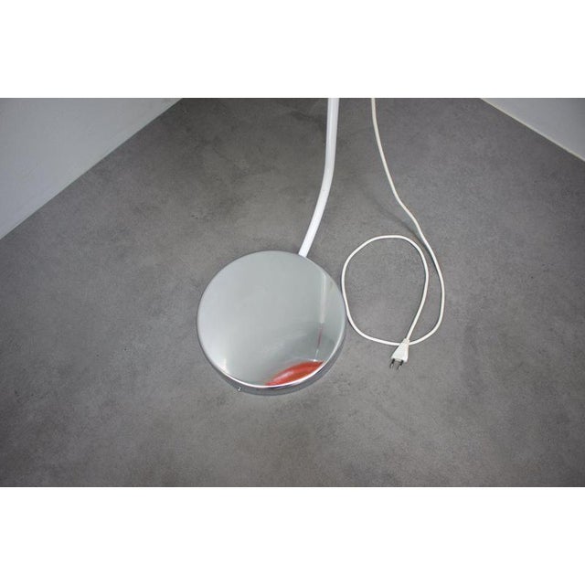 1970s Vintage Hungarian Space Age Orange Plastic and Chrome Floor Lamp, 1970s For Sale - Image 5 of 14