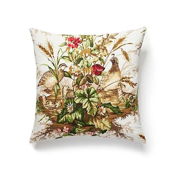 Traditional The House of Scalamandré Edwin'S Covey Pillow, Multi on White For Sale - Image 3 of 3