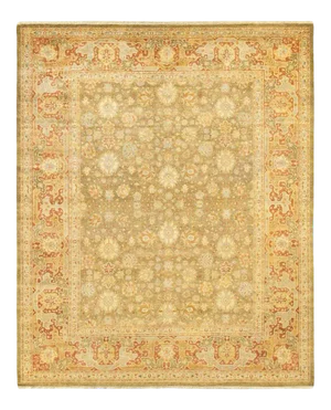 Mogul Collection Hand-Knotted Area Rug - Green 8' 4" x 10' 4"