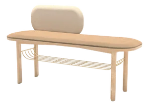 Camel Eustache Bench in Natural Oak by Harto