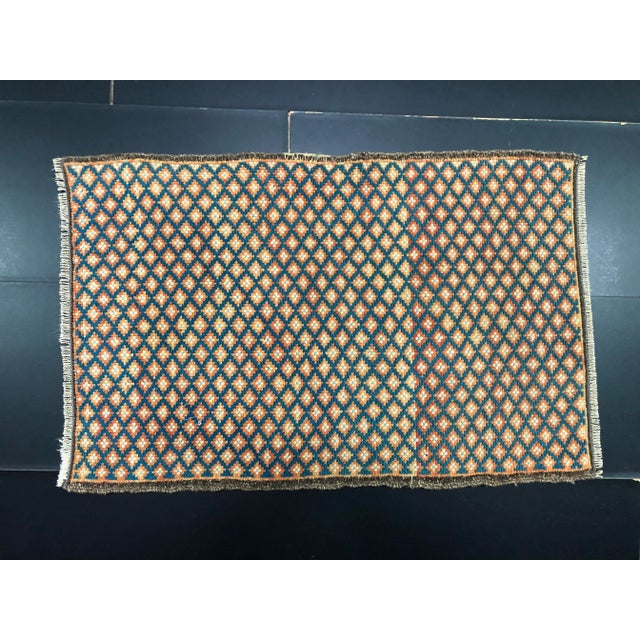 1960s Vintage Geometric Wool Rug For Sale In Phoenix - Image 6 of 6