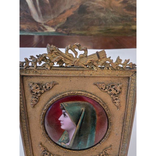 Mid 19th Century Antique French Empire Enamel Miniature Painting For Sale - Image 5 of 9