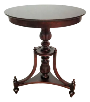 Antique English Victorian Mahogany Round Occasional Side Table, Circa 1890