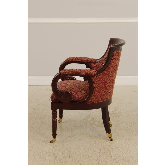 2010s Hancock & Moore Regency Mahogany Upholstered Chair For Sale - Image 5 of 15