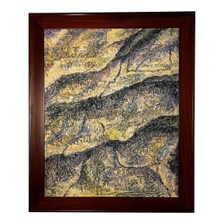 1964 Andrew William Vachon s.j. "Register Rock" Original Oil Canvas Impasto Painting For Sale