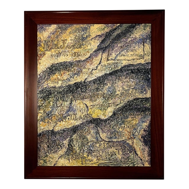 1964 Andrew William Vachon s.j. "Register Rock" Original Oil Canvas Impasto Painting For Sale