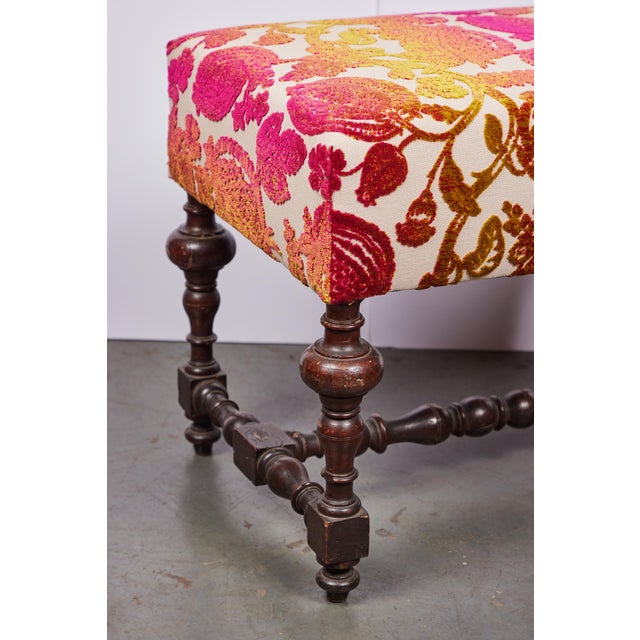 Late 18th Century Period, Italian Bench in New Upholstery For Sale - Image 5 of 6