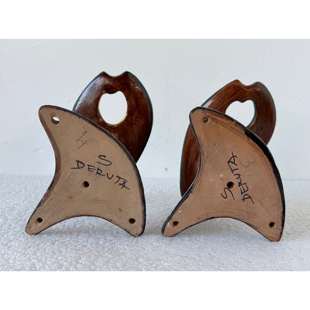 Ceramic Majolica Ceramic Hangers from Deruta, Italy, 1960s, Set of 2 For Sale - Image 7 of 18