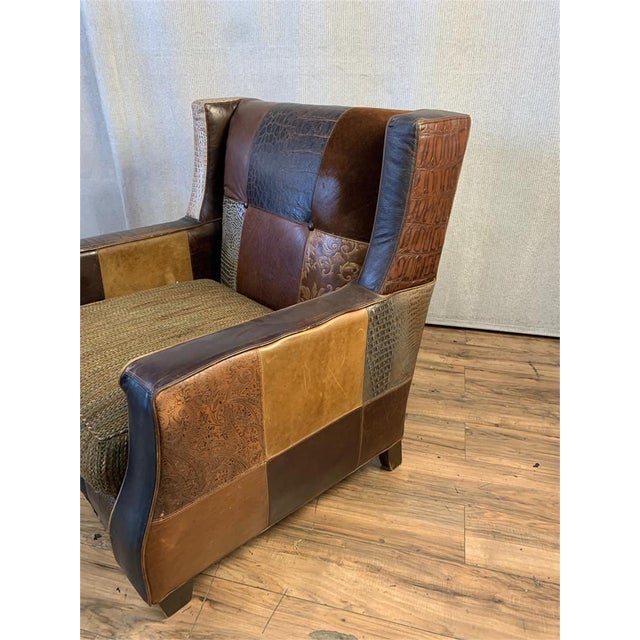 Paul Robert Mixed Fabric and Leather Sofa & Chair For Sale - Image 15 of 16
