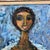 1960s 1960’s Original Abstract Expressionist Portrait of Woman With Her Cat Fancy Silver Leaf Frame For Sale - Image 5 of 9