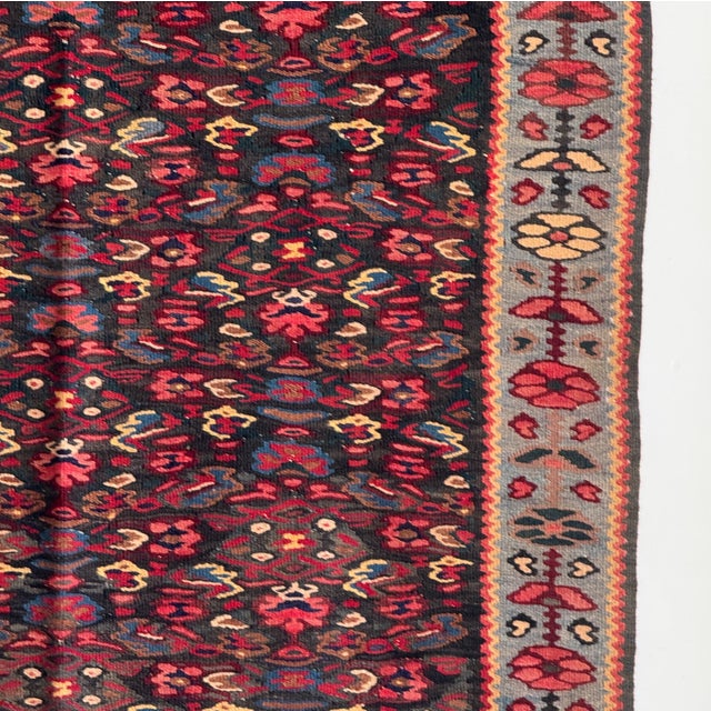 Vintage Middle Eastern Rug with Pink and Blue Floral Patterns, 1980s For Sale - Image 12 of 18