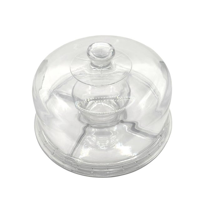 Vintage Clear Glass Pedestal Serving Dish With Dome Cover For Sale In Birmingham - Image 6 of 9
