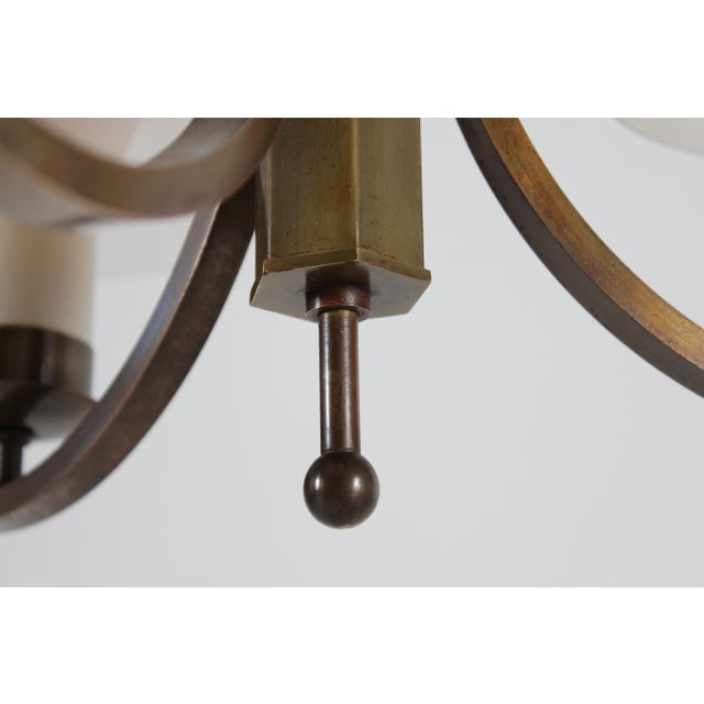 Art Deco Chandelier with Orange Glass Shades from Fog & Mørup, Denmark, 1930s For Sale - Image 6 of 17