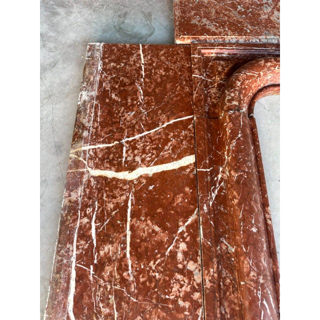 Louis XIV Style Fireplace in Red Campan Marble, 1880s For Sale - Image 12 of 18