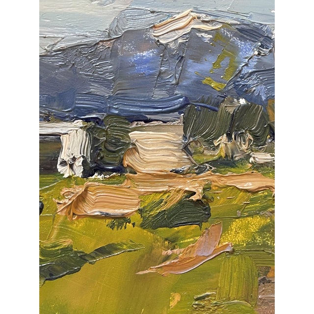 Early 21st Century Around the Bend by Clyde Steadman | Oil on Board Landscape with a winding road and mountains For Sale - Image 5 of 5