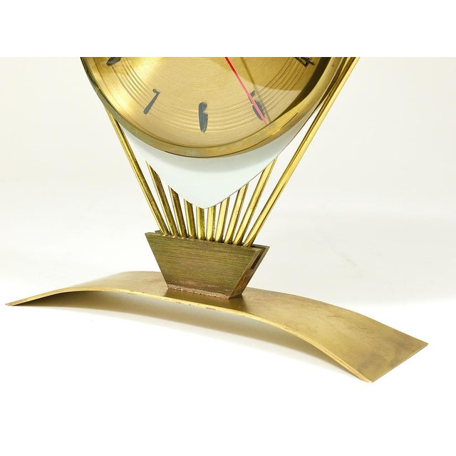 Mid-Century Atlanta Sunburst Brass Clock, 1950s For Sale - Image 13 of 18