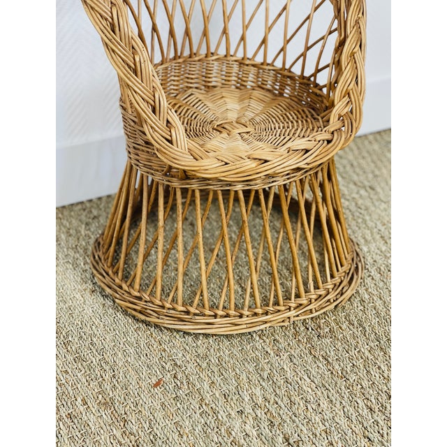 Vintage Handcrafted Rattan Children's Armchair, 1960s For Sale - Image 9 of 11