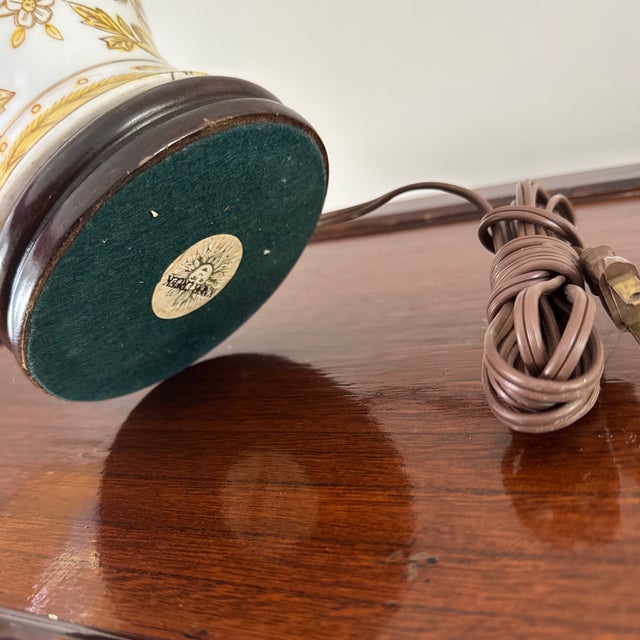 Vintage Chinese Yellow and White Ginger Jar Table Lamp - 23” For Sale - Image 10 of 12