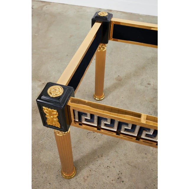 Neoclassical Style Gilded Metal Dining Table After Versace For Sale - Image 12 of 13