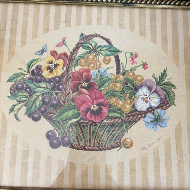 Patsy Craven 1993 Fruit & Floral Still Life Print in Magnolia England Frame For Sale - Image 4 of 12