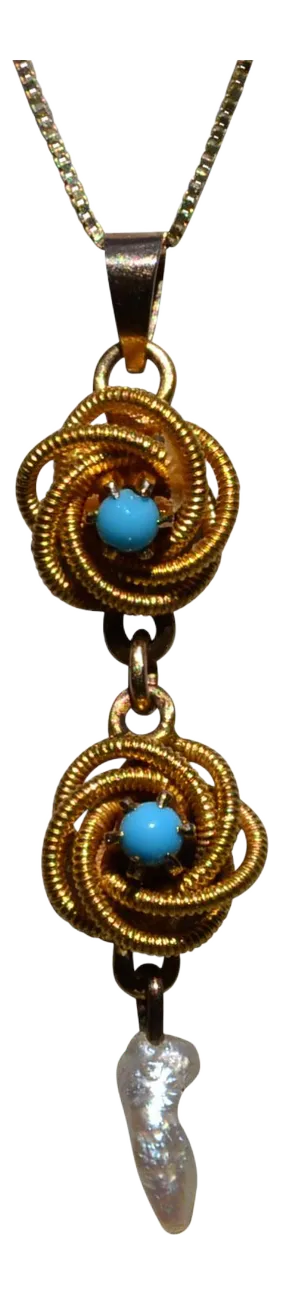The Ammendale: Ladies 14K Two Tone Diamond Cut Station Chain