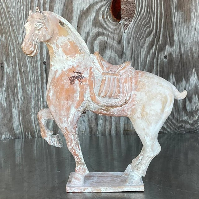 Late 20th Century Vintage Late 20th Century Asian Terra Cotta Tang Dynasty Horse For Sale - Image 5 of 5