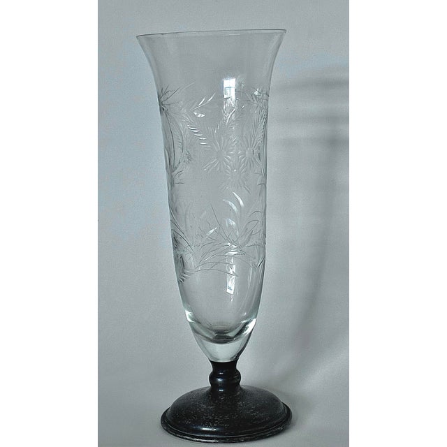 Pairpoint Cut Glass Vase With Sterling Silver Base (C. 1915) For Sale - Image 9 of 9