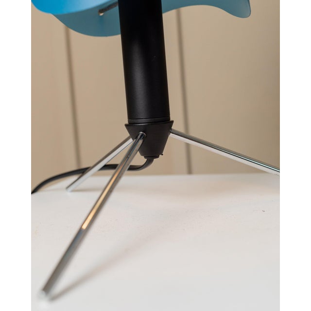 Metal Vintage Blue Table Lamp, 1980s For Sale - Image 7 of 11