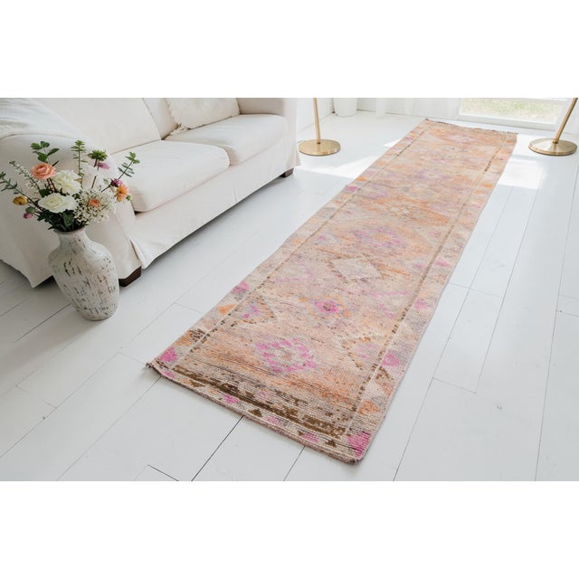 Textile Handmade Oushak Vintage Runner For Sale - Image 7 of 10
