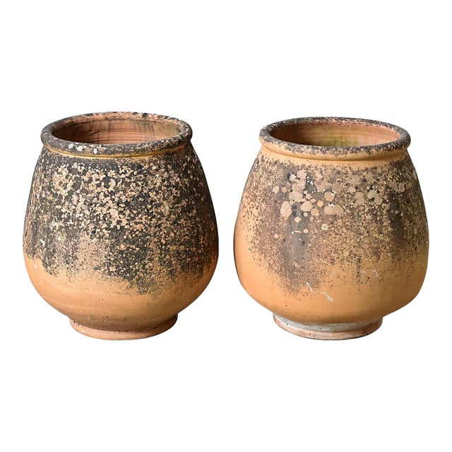 Pair of Provincial 19th Century Biot Terracotta Jars For Sale
